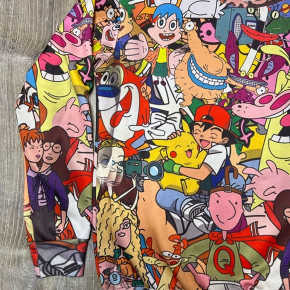 RARE Nickelodeon Cartoon Network Sweatshirt Adult Shirt TV Show Character Print - Picture 6 of 14